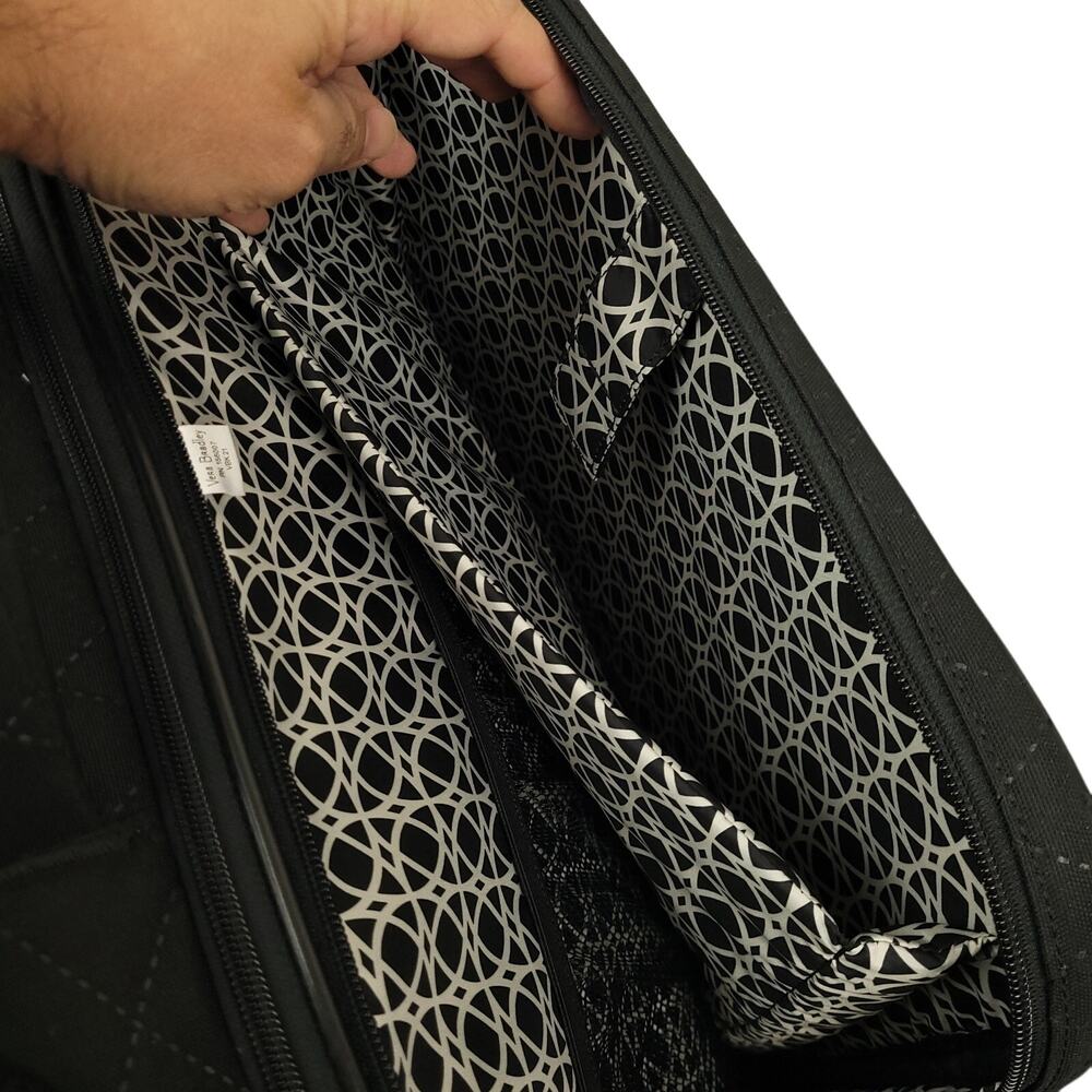Vera Bradley Quilted Rolling Carry On Travel Bag Luggage Suitcase Black - Picture 14 of 16